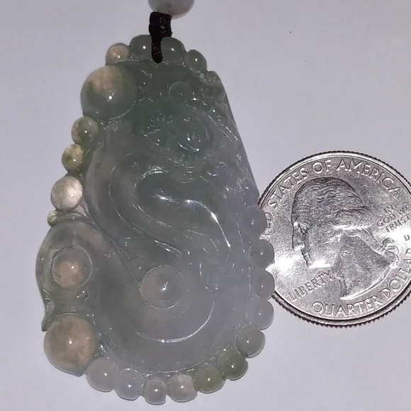 Authentic A natural burma real lucky jade pendant - Picture 3 of 5